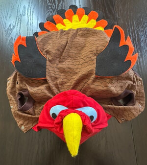 PamPet Thanksgiving Turkey Dog Costume Hoodie Size 3 Pet Outfit Dress Up